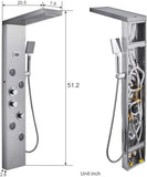 Shower Panel Tower System, 6 in 1 Stainless Steel LED-le-home-chic.myshopify.com-SHOWERHEADS