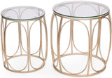 End Tables Set of 2 Gold Nesting Decorative Round Nightstands-le-home-chic.myshopify.com-END TABLE
