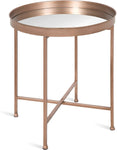 Gold Foldable Round Accent Table Magnetic Tabletop-le-home-chic.myshopify.com-COFFEE TABLE
