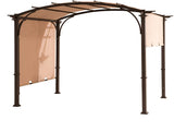 9.5 x 11 ft. Steel Arched Pergola with 2-Tone Adjustable Shade-le-home-chic.myshopify.com-OUTDOOR CHAIRS
