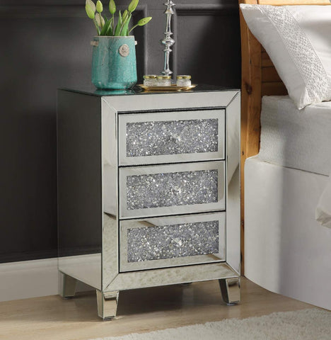 Mirrored Nightstand, with Crystal Diamond Inlay-le-home-chic.myshopify.com-NIGHT STANDS
