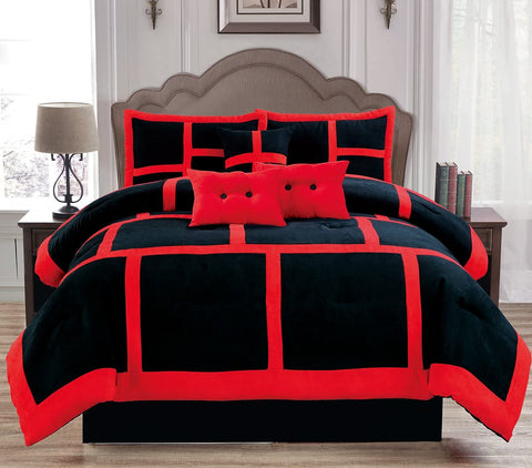 7 Piece Micro Suede Soft Comforter Set - Bed in a Bag-le-home-chic.myshopify.com-DUVET SET