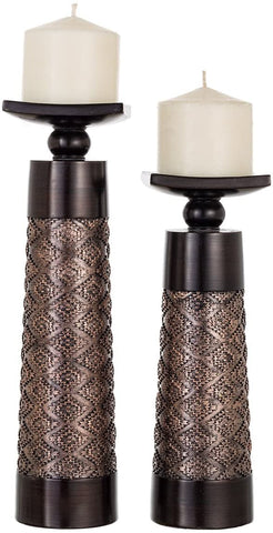 Decorative Candle Holder Set of 2 Gift Boxed (Coffee Brown)-le-home-chic.myshopify.com-CANDLE SET