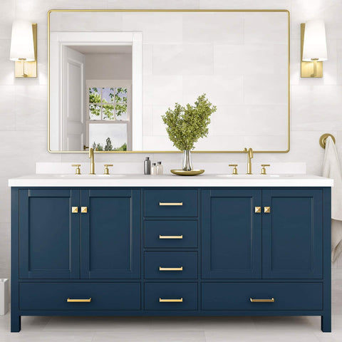 73" Inch Double Sink Bathroom Vanity in Midnight Blue with Rectangle Sinks-le-home-chic.myshopify.com-BATHROOM VANITY SET