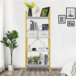 5-Tier Bookcase with 2 Fabric Drawers Marbled White-le-home-chic.myshopify.com-BOOKCASE