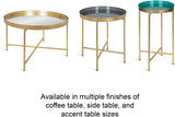 Gold Foldable Round Accent Table Magnetic Tabletop-le-home-chic.myshopify.com-COFFEE TABLE