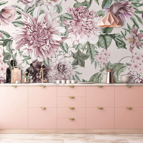 Wallpaper Dark Flower Wall Mural Rosy Peony-le-home-chic.myshopify.com-WALLPAPER