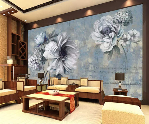 Dark Floral Wallpaper Peony Floral Wall Murals-le-home-chic.myshopify.com-WALLPAPER