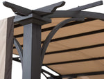 9.5 x 11 ft. Steel Arched Pergola with 2-Tone Adjustable Shade-le-home-chic.myshopify.com-OUTDOOR CHAIRS