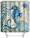 Sea Horse Fabric Shower Curtain-le-home-chic.myshopify.com-SHOWER CURTAIN
