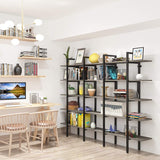 5-Tier Bookshelf Wood Bookcase with Metal Frame-le-home-chic.myshopify.com-BOOKSHELF