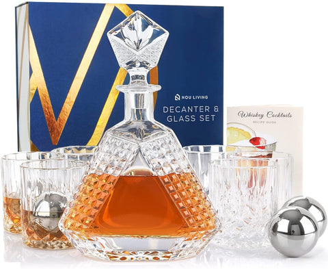 11 Pc Crystal Whiskey Decanter Set with Glasses – Premium Royale-le-home-chic.myshopify.com-DECANTER