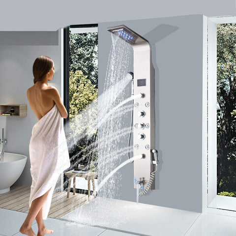 Shower Panel Shower Tower System Wall Mounted with LED-le-home-chic.myshopify.com-SHOWERHEADS