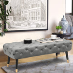 46.5" Velvet Ottoman Bench Footrest, Rectangular Button Tufted-le-home-chic.myshopify.com-OTTOMAN
