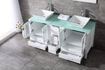 60" White Double Wood Bathroom Vanity Cabinet Combo-le-home-chic.myshopify.com-BATHROOM VANITY SET