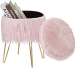 Home Storage Faux Fur Vanity Stool Chair-le-home-chic.myshopify.com-OTTOMAN