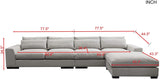 155" Wide Reversible Sofa Chaise, Feather Filled U Shaped-le-home-chic.myshopify.com-SECTIONAL SOFA