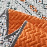 BOHO 3-Piece Geometric Orange Tribal King Quilt Set-le-home-chic.myshopify.com-QUILT SET