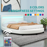 Round LED Bed with 8 Color Changing Headboard-le-home-chic.myshopify.com-BED