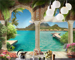 Wallpaper 3D Look Sea Landscape and Arabian Arch Wall Murals-le-home-chic.myshopify.com-WALLPAPER