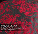 7 Piece Burgundy Comforter Set Queen - Jacquard Patchwork-le-home-chic.myshopify.com-COMFORTER SET