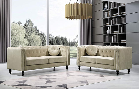 2PC  Chesterfield Style Living Room Sofa and Loveseat Set-le-home-chic.myshopify.com-SOFA SET
