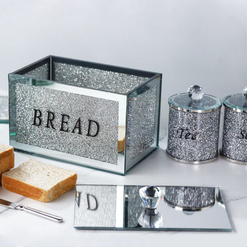 Bread Container Box with Lid, Sparkly Crystal Crushed Diamonds-le-home-chic.myshopify.com-BREAD BOX