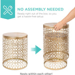 Metal Accent Table, Set of 2 Round End Tables Nightstands-le-home-chic.myshopify.com-COFFEE TABLE