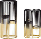 Metal Candle Holder Set, Gold and BlackTable Decor (2 Sizes, 2 Pieces)-le-home-chic.myshopify.com-CANDLES