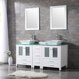 60" White Double Wood Bathroom Vanity Cabinet Combo-le-home-chic.myshopify.com-BATHROOM VANITY SET