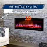 50" Recessed Mounted Electric Fireplace Insert with Touch Screen-le-home-chic.myshopify.com-FIREPLACE