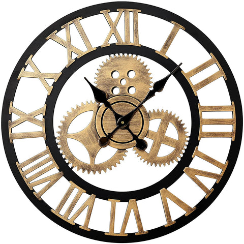 Large Gear Wall Clocks Non-Ticking Silent Battery Operated-le-home-chic.myshopify.com-WALL CLOCK