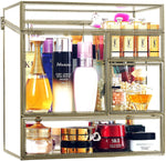 Stackable Glass Makeup Organizer Vanity Storage Box-le-home-chic.myshopify.com-MAKE UP ORGANIZERS