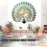 Large Peacock Wall Clock Crystal-le-home-chic.myshopify.com-WALL CLOCK