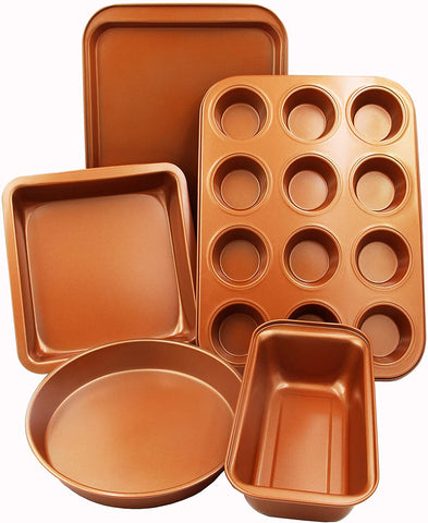 5 pcs Baking Pans - Organic Eco Friendly Nonstick Coating - Premium Quality-le-home-chic.myshopify.com-COOKWARE SET