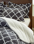 Luxury Flannel Sherpa 3-Layer Chic Printed Plush Set-le-home-chic.myshopify.com-COMFORTER SET