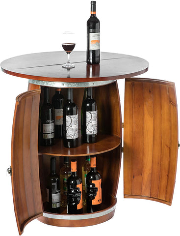 Barrel Round Table Wine Storage Cabinet-le-home-chic.myshopify.com-BARREL HOME BAR