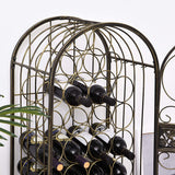 45 Bottle Wrought Iron Wine Rack Jail with Lock - Antique Bronze-le-home-chic.myshopify.com-WINE RACK