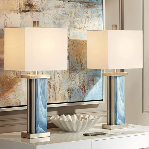 Modern Coastal Table Lamps Set of 2 with USB Charging Port-le-home-chic.myshopify.com-LAMPS