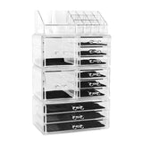Acrylic Jewelry and Cosmetic Storage Makeup Organizer Set, 4 Piece-le-home-chic.myshopify.com-MAKE UP ORGANIZERS