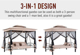3 Person Gazebo Swing with Canopy and Mesh Walls-le-home-chic.myshopify.com-GAZEBO