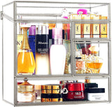 Stackable Glass Makeup Organizer Vanity Storage Box-le-home-chic.myshopify.com-MAKE UP ORGANIZERS