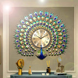 Large Peacock Wall Clock Crystal-le-home-chic.myshopify.com-WALL CLOCK