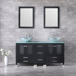 60Inch Black Bathroom Vanity and Sink Combo Double Vanity-le-home-chic.myshopify.com-BATHROOM VANITY SET