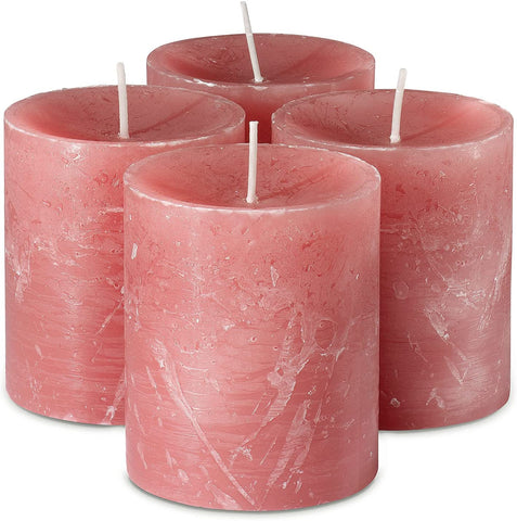 Rustic Pillar Candles - 2.7" X 3" Decorative Candles Set of 4 - Clean Burning-le-home-chic.myshopify.com-CANDLES