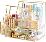 Stackable 3Pieces Drawer Set Glass Makeup Organizer-le-home-chic.myshopify.com-MAKE UP ORGANIZERS