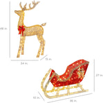 Lighted Christmas 4ft Reindeer & Sleigh Outdoor Set-le-home-chic.myshopify.com-CHRISTMAS DECORATION