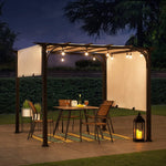 10x10 ft. Steel Classic Pergola with Adjustable Shade, White-le-home-chic.myshopify.com-OUTDOOR CHAIRS