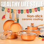10pcs Cookware Set Ceramic Nonstick Soup Pot/Milk Pot/Frying Pans Set-le-home-chic.myshopify.com-COOKWARE SET