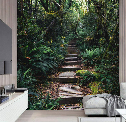 Green Forest Wall Mural Tree Wallpaper Forest Landscape-le-home-chic.myshopify.com-WALLPAPER